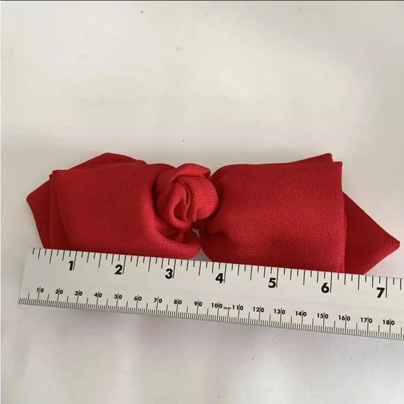 Vintage Made in France Bow Ribbon Hair Clip Barrette Retro Large Ruffles Red - Picture 10 of 10